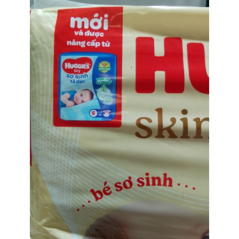 Tã dán sơ sinh huggies S80+2 mẫu mới từ 4-8kg