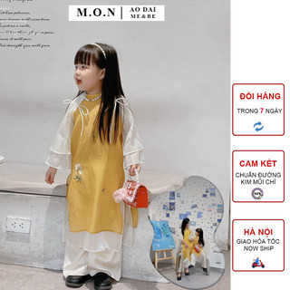 Áo Dài Mẹ Bé Đường Yên Tơ Thêu 4 Tà