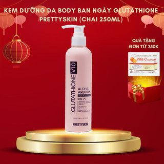 Kem Dưỡng Da Truyền Trắng và Chống Nắng Ban Ngày Glutathione Body Prettyskin Hàm Quốc (Chai 250ml)
