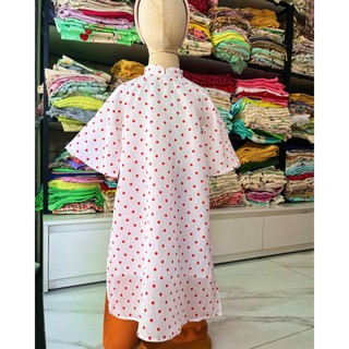 Sale áo dài linen chấm bi cô ba sài gòn touch vn