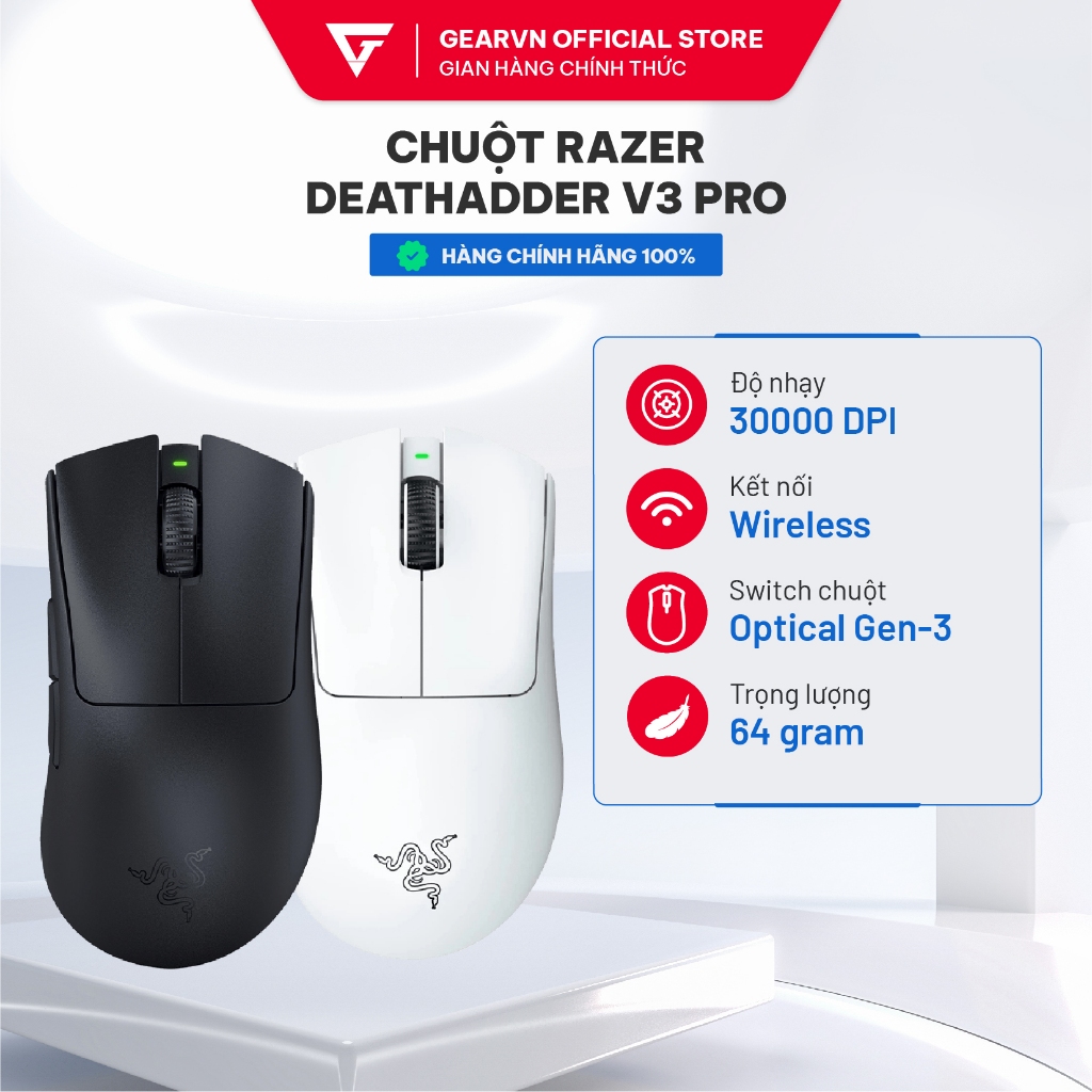 Chuột Razer DeathAdder V3 Pro White/Black Wireless