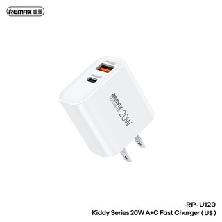 Củ sạc nhanh 2 cổng remax kiddy series 20w a+c fast charger rp-u120 us