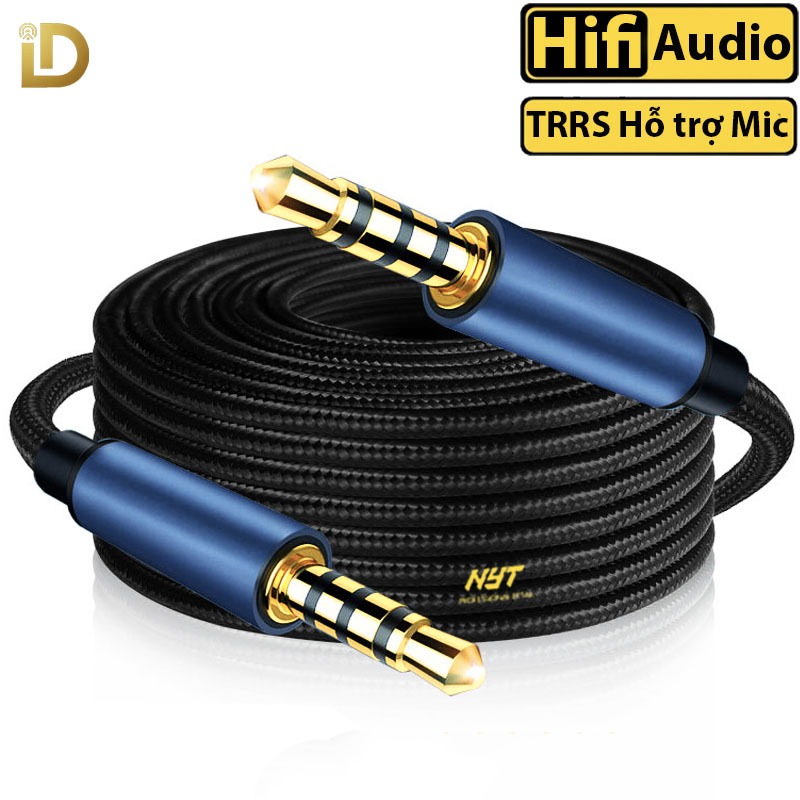 Cáp Nối Loa Tai Nghe Cổng 3.5 3 Khấc Hỗ Trợ Mic Cao Cấp NYT AT109- BH 12T Đổi Mới