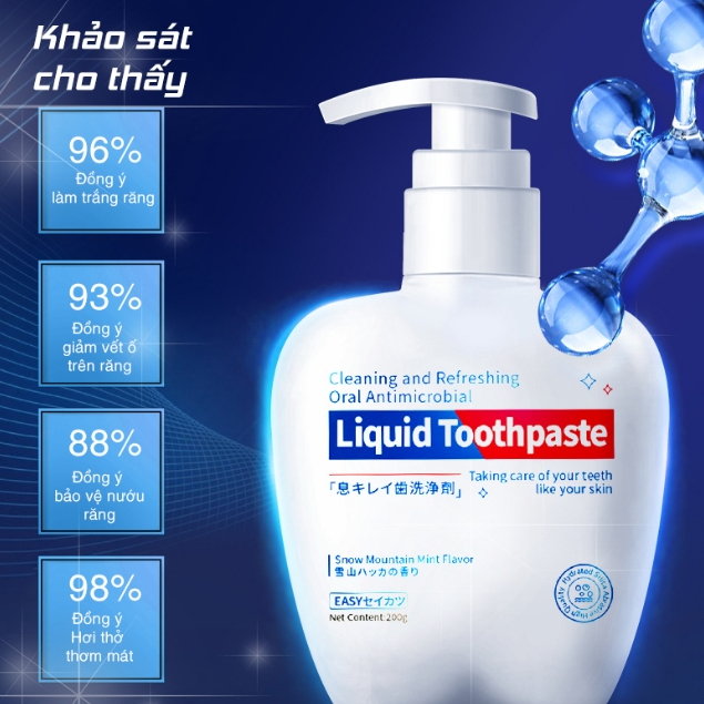 Kem đánh răng dạng lỏng Liquid Toothpaste GUANGHE 200g giúp giảm ê buốt hiệu quả và làm trắng răng