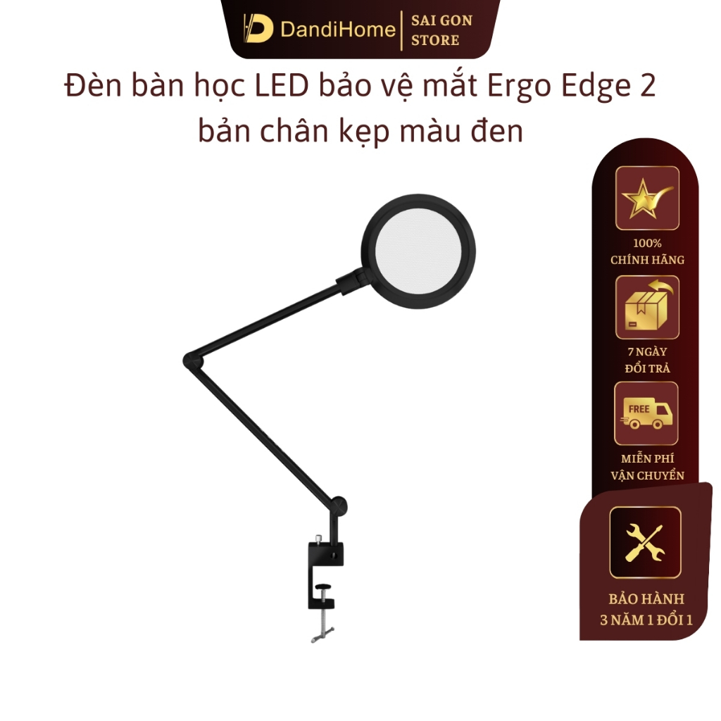 Đèn bàn học Led bảo vệ mắt Ergo Edge 2 DandiHome chống cận để học tập, làm việc, có thể kéo dài, gấp gọn - 4 chế độ sáng