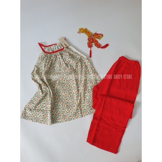 Set yếm hai dây quần dài đỏ xinh