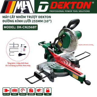 Máy Cắt Nhôm Trượt Dekton DK-CN256BT - Công suất 2000W - Lưỡi 255mm - Cắt Nghiêng/Đèn Laser Soi Mạch