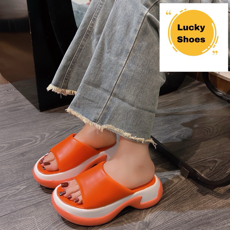 Dép xuồng bản ngang da mềm siêu xinh cao 5cm