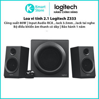 Loa Vi Tính Logitech Z333 2.1 | Công suất cực đại 80W | Input Audio RCA , Jack 3.5mm , Jack tai nghe | Bảo hành 1 năm