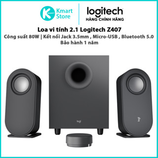 Loa vi tính Bluetooth Logitech Z407 | Loa siêu trầm và điều khiển không dây | Công suất tối đa 80W | Bảo hành 1 năm