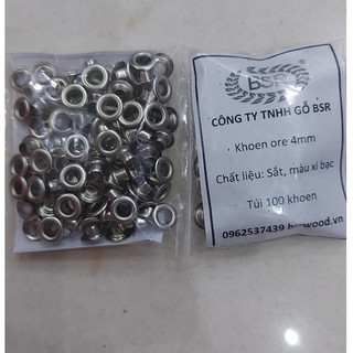 Khoen ore 4mm Khuy mắt cáo đóng túi giấy, bấm bạt, làm đồ thủ công Bằng sắt Túi 100 cái