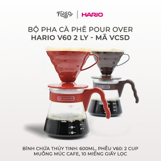 Bộ Pha Cà Phê Pour Over Hario V60 2 Ly - Mã VCSD