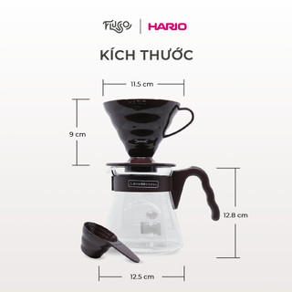 Bộ Pha Cà Phê Pour Over Hario V60 2 Ly - Mã VCSD