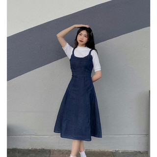 Váy Yếm Đầm 2 Dây Bản To Body Chất Jean Dáng Dài Ulzzang form rộng babydoll đu ido PlackPink du lịch biển mùa hè Hiva 