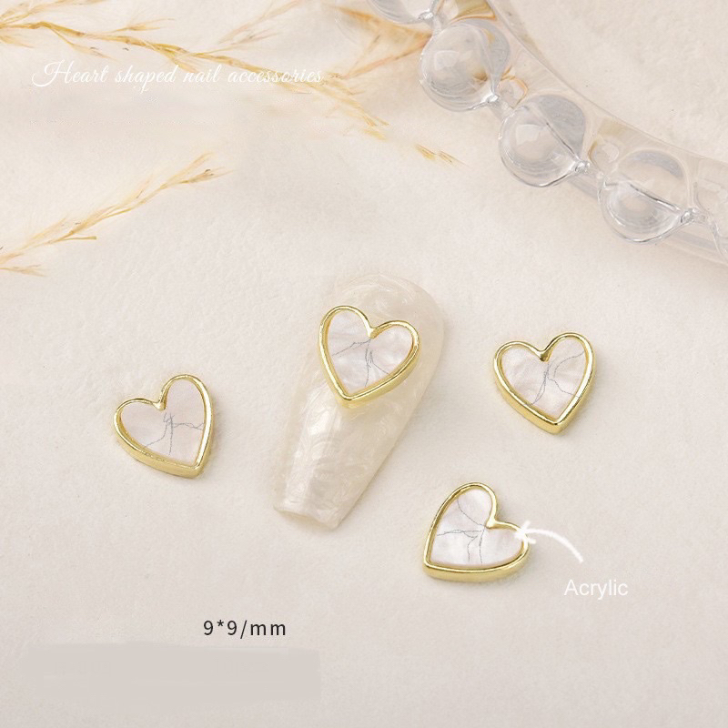 Set 10 Charm Tim Trang Trí Móng