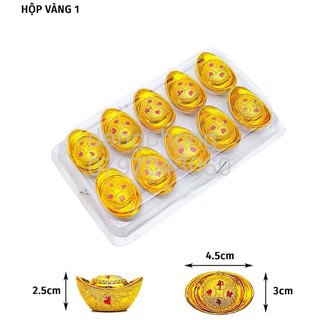 10 Thỏi vàng khắc chữ phúc lộc thọ trưng bàn thờ thần tài kích tài lộc