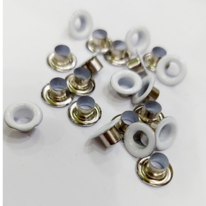 Khoen ore mắt cáo 4mm,5mm,6mm,8mm Bằng thau không gỉ Bọc sơn trắng Phụ liệu may mặc túi xách