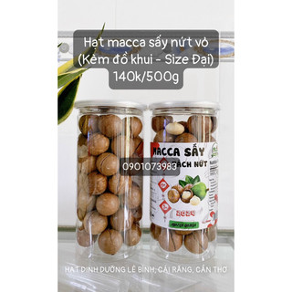 Hạt macca sấy nứt vỏ kèm đồ khui (hộp 500g)