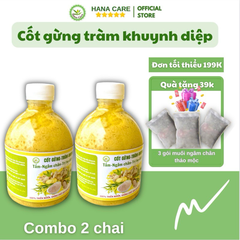 Cốt Gừng Tràm Khuynh Diệp Tắm Bé Ngâm Chân Giữ Ấm Cơ Thể combo 2 chai 500ml