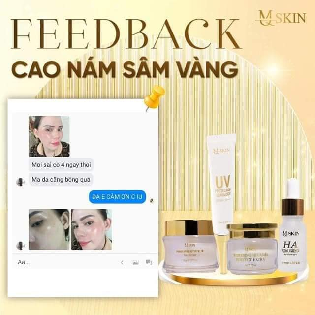 MQ Skin Sâm Vàng 4 món Kem face 20g, Cao nám 15g, Serum 10ml, Chống nắng 20ml | BigBuy360 - bigbuy360.vn