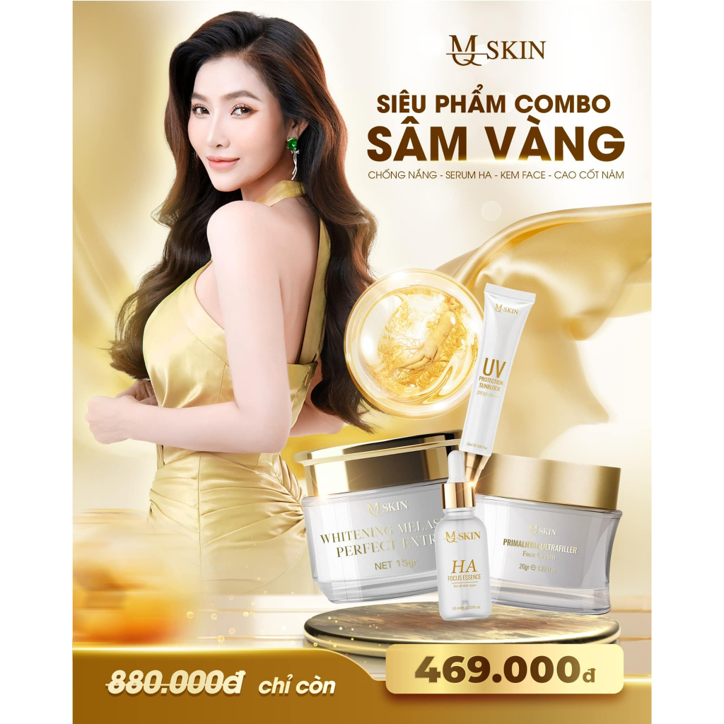 MQ Skin Sâm Vàng 4 món Kem face 20g, Cao nám 15g, Serum 10ml, Chống nắng 20ml | BigBuy360 - bigbuy360.vn