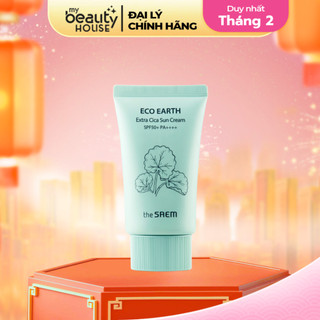 Kem Chống Nắng Chiết Xuất Rau Má, Nâng Tone, Cân Bằng Ẩm the SAEM Eco Earth Extra Cica Sun Cream 50g