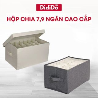 Hộp đựng quần áo loại cao cấp, chia 7 9 ngăn có nắp, hộp vải đựng quần áo vải Oxford 600D cứng cáp hàng xuất khẩu