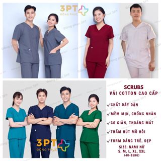 Đồng phục Spa CAO CẤP, bộ scrubs cổ tim Bác sĩ, Dược sĩ, Điều dưỡng, quần áo Phòng khám, Nha khoa
