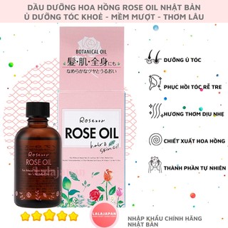 Dầu Dưỡng Tóc Hoa Hồng Rose Oil Nhật Bản 60ml - Dầu Ủ Tóc Tinh Dầu Hoa Hồng Phục Hồi Tóc Yếu Khô Xơ