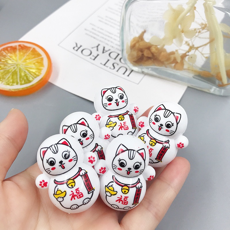 Sét Lật đật mini Tết, Lật Đật Con Mèo May Mắn, Lật Đật Thần Tài năm mới 2024