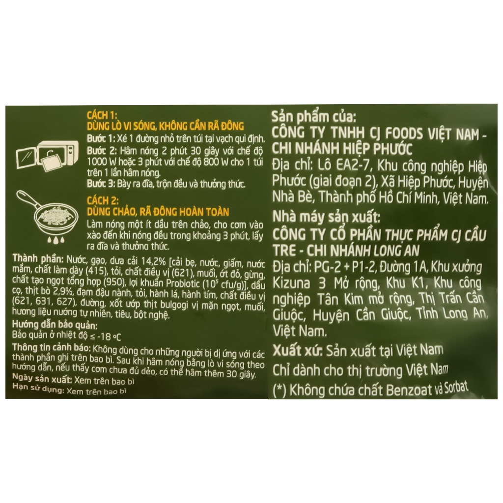 Cơm rang dưa bò Cầu Tre gói 210g [HN giao hàng hoả tốc] - Ảnh 4