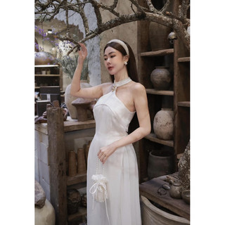 Set áo dài yếm cổ đính đá cao cấp 𝐀𝐒𝐇𝐘𝐋𝐄𝐘
