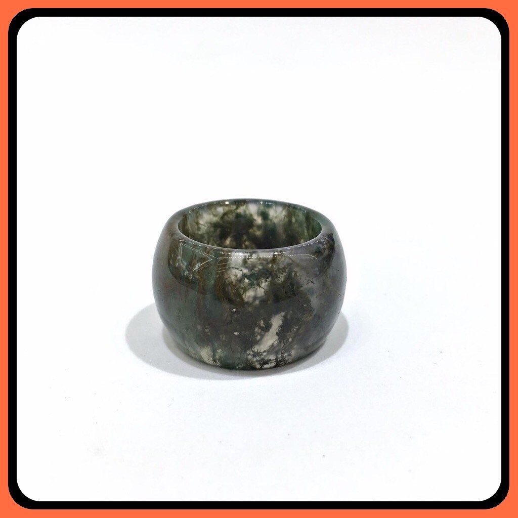 Nhẫn Đá Càn Long Băng Ngọc Thủy Tảo xanh rêu thiên nhiên năng lượng, tài lộc N050 - Hợp tất cả các m