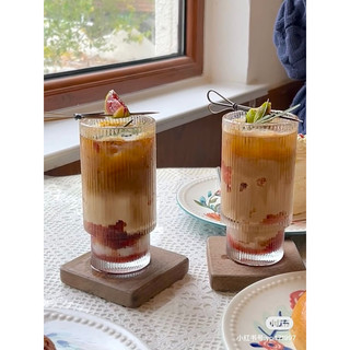 Ly Thủy Tinh Dáng Sọc Re'gala Decor - Cốc Độc Đáo Dung Tích 420ml- 450ml ,Thủy Tinh Borosilicat Chịu Nhiệt