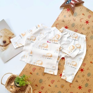 Bộ sơ sinh cúc chéo bé trai Bunnybaby size 3-10kg(5)