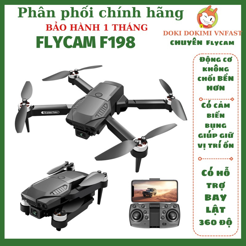 FLYCAM F198 - ĐỘNG CƠ KHÔNG CHỔI THAN BỀN  - Hàng tập bay giá rẻ