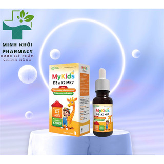 Siro Mykids D3&K2 MK7-Giúp bổ sung vitamin D3,K2 cho cơ thể, hỗ trợ tăng cường hấp thu canxi vào xương-Lọ 1 chai 20ml