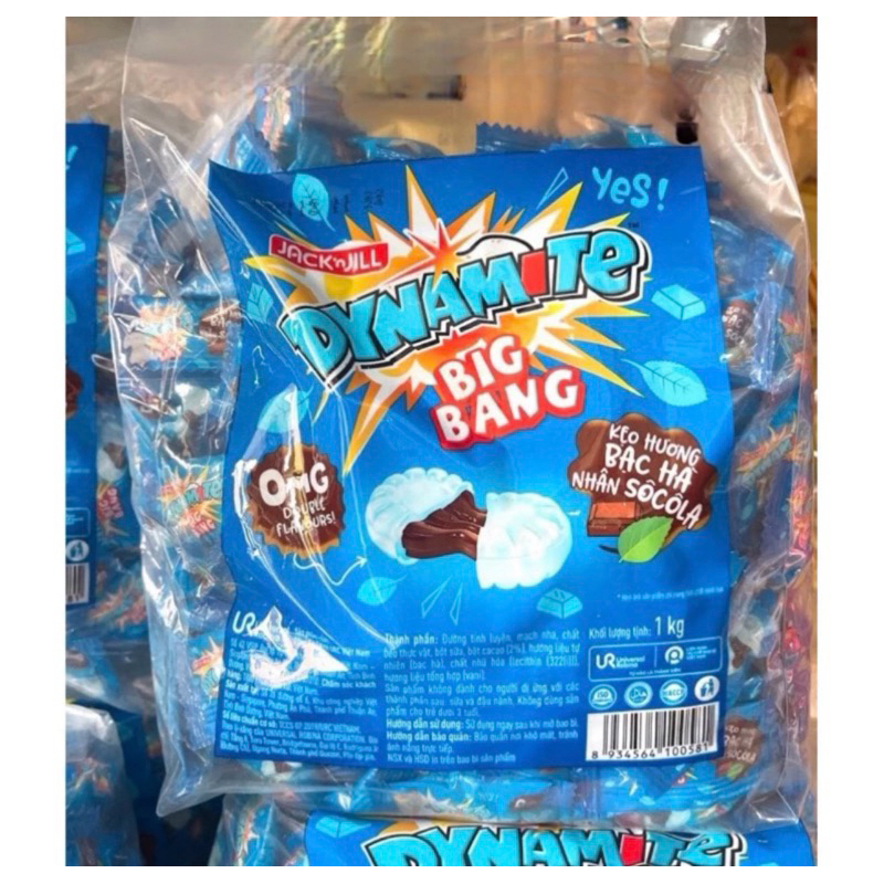 Kẹo Nhai 3 Viên Socola Hương Bạc Hà Dynamite - Bigbang 1kg