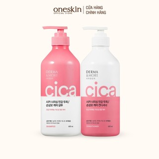 Dầu gội xả phục hồi tóc hư tổn derma & more cica 600ml