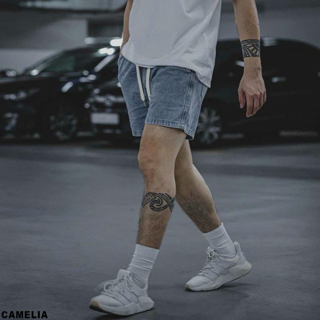 Quần Short Jean Túi Hộp Unisex Nam Nữ Lưng Chun Co Giãn | BigBuy360 - bigbuy360.vn