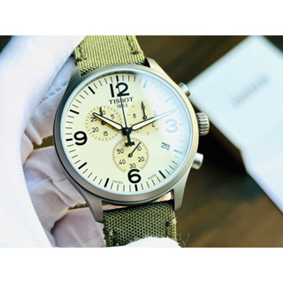 ĐỒNG HỒ NAM CHÍNH HÃNG Tissot T116.617.37.267.00 Quartz Chronograph White Dial Sapphire Green Leather For Men