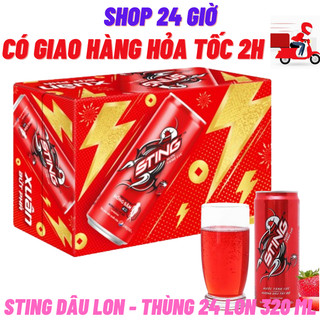 Sting dâu lon thùng 24 lon 320 ml