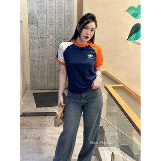 Qqc11 áo ad.didas phối tay 2 màu chạy sọc