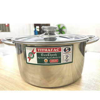 Nồi Inox bếp từ Tithafac Đa Năng Loại Dày Sử Dụng Được BẾP TỪ Đủ Size (14-32cm) Dụng Cụ Nhà Bếp