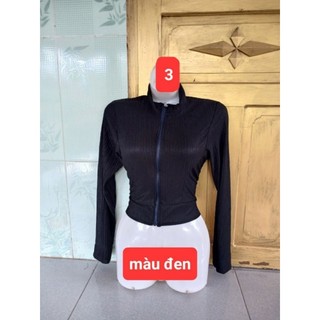 Áo khoác lửng thun xốp nhật có túi trong tay 1lớp