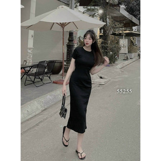 Đầm body trơn borip dáng dài