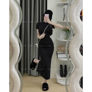 Đầm body trơn borip dáng dài
