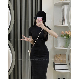 Đầm body trơn borip dáng dài