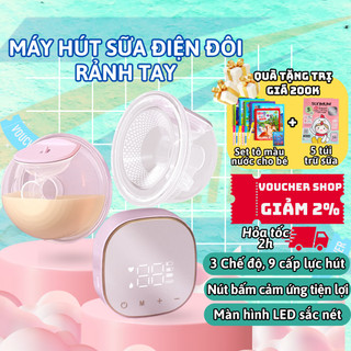 Máy hút sữa điện đôi rảnh tay miss baby mz-605t, máy vắt sữa cao cấp có chế độ massage kích sữa và hút kiệt