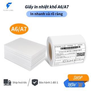 FLASHLABEL Thermal Paper Giấy in nhiệt 500 tờ khổ A6/A7 3 lớp chống chuyên dụng cho máy in nhiệt